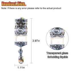 Hanging Car Air Freshener Diffuser, Refillable Essential Oils Empty Perfume Bottle, Alloy Car Aromatherapy Fragrance Perfume Pendant Bottle, Universal Car Interior Ornaments Decor (Silver)