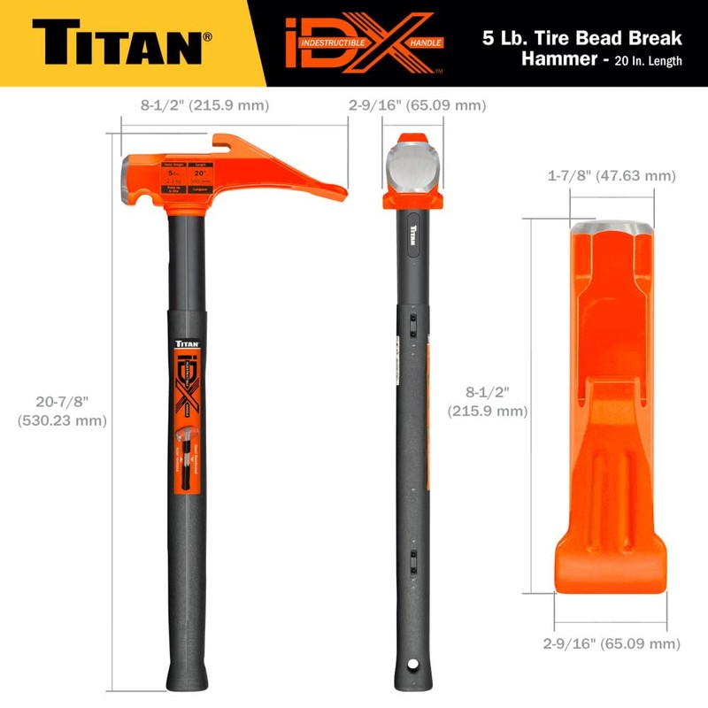 Titan iDX 63625 5lb Tire Bead Breaker Hammer with 20"