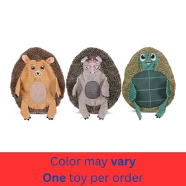 Bow Wow Stuffing-Free Fleck Fur Animal Dog Toy – Crinkle & Squeaker – Plush Tug & Chew Toy – Animal May Vary