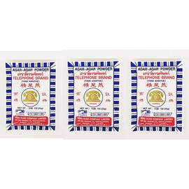 Telephone Brand Agar-Agar Powder, Food Additive, 0.88 oz (25g), Pack of 3