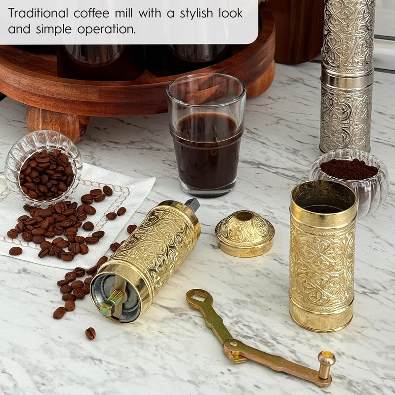 Glios Handmade Turkish Pepper & Coffee Grinder, Refillable Turkish Spice