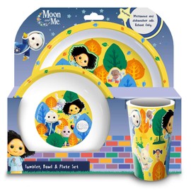 Moon and Me 3pcs Dinner Tableware Set Plate, Bowl & Cup, BPA Free