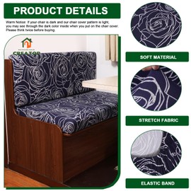 CRFATOP 2 Sets RV Dinette Cushion Covers Printed Camper Cushion Slipcover Stretch 2 Seat Sofa Chair Cover Furniture Protector for RV Camper Car Bench 2 Backrest Covers & 2 Bench Covers,41