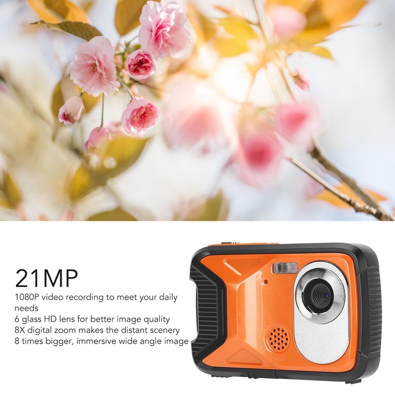 16.4 ft Underwater Camera, 21MP 1080P Waterproof Compact Portable Digital