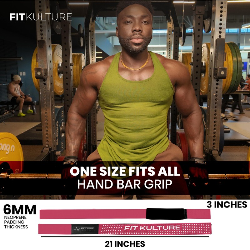 FitKulture Lifting Straps 25" Cotton Pair Wrist Supports (Pink)