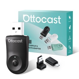 Ottocast Mini Wireless CarPlay/Android Auto Adapter, Genuine Wired CarPlay/Android Auto-Compatible Cars, Compatible with More Than 98% of Vehicles, Supports Bluetooth, Music, Voice Control, GPS
