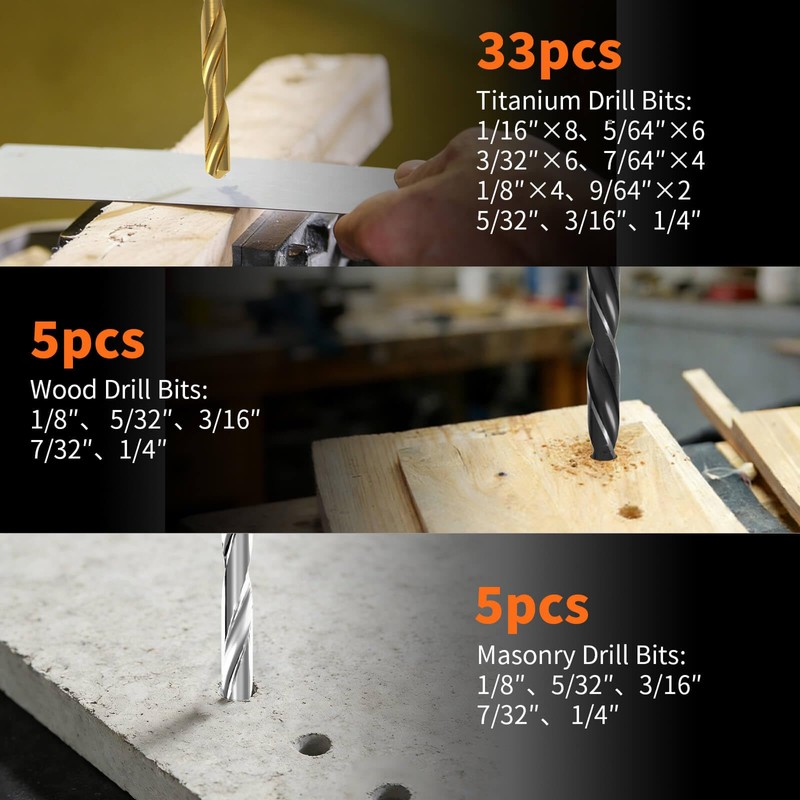 350Pcs Drill Bit Set for Home Repair & Furniture Assembly,