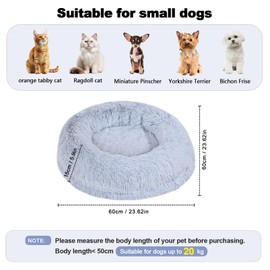 Dount Pet Bed, Round Cat Bed Sofa for Small Dogs & Cats (Gray)