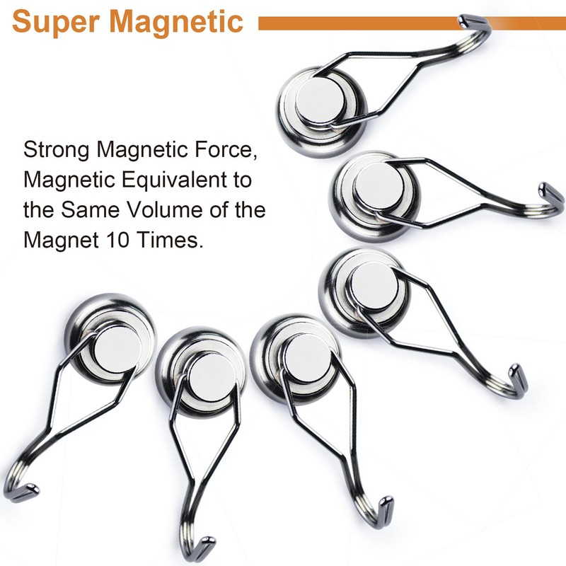 DIYMAG Swivel Swing Magnetic Hooks,Strong Heavy Duty Neodymium Magnet Hooks