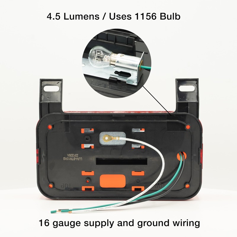 Lumitronics Red Surface Mount Light, License Bracket and License Light,