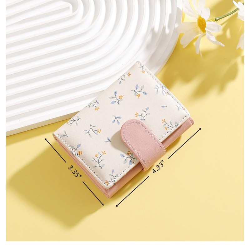 Bakurok Small Wallet for Women Cute Slim Trifold Wallet Floral