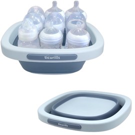 Collapsible Baby Bottles Wash Basin, Ideal Gifts for Baby & New Moms, Multi-Purpose Wash Basin for Babies Bottles and Breast Pump, Baby Essentials for Newborns Infant Baby Travel, Trips, Camping