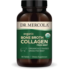 Dr Mercola Caldo de Carne de Hueso Orgánico Colágeno 90 Tabs, Apoya Huesos y Articulaciones