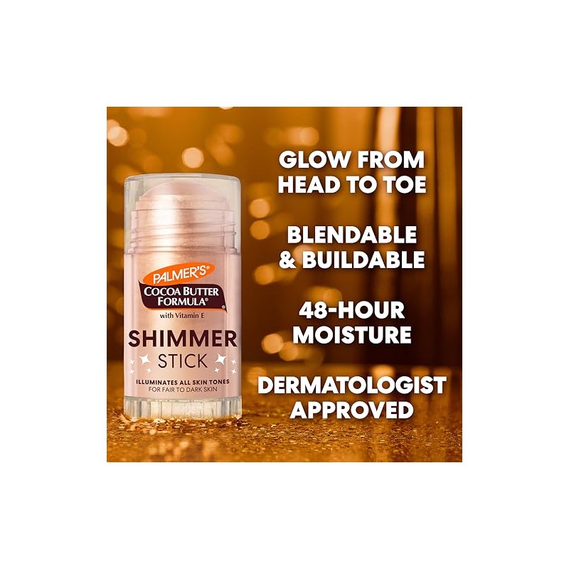 Palmer's Cocoa Butter Formula Shimmer Stick con Vitamina E, Bálsamo