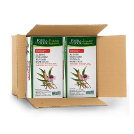 Four O'Clock Herbalist All-In-One Cold & Cough Day Herbal Tea, Non GMO Project, Kosher, Gluten-Free, 6 packs of 20 Teabags