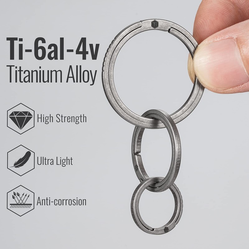 KeyUnity Titanium Keyring, Key Ring Hoop, Strong Keyring, Keychain, Car