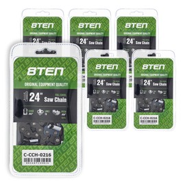 8TEN Full Chisel Chainsaw Chain 24 Inch .063 Gauge .404 Pitch 78 Drive Links (6 Pack)