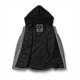 Volcom Women's Standard Insulated Flannel Hooded Snowboard Ski Shirt Jacket, Moonbeam S4, M