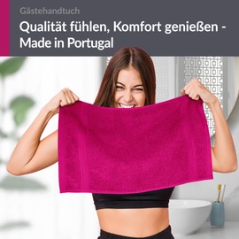Lashuma Small Guest Hand Towel, 30 x 50 cm, Linz Terry Guest Towel, Pink/Purple