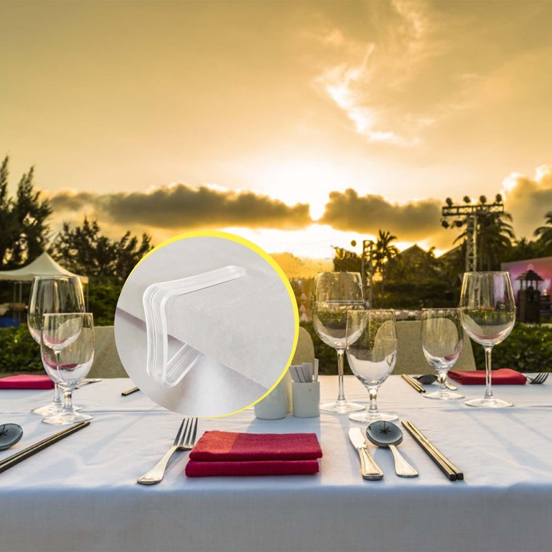 32 Upgraded Tablecloth Clips,Thicker Wider Clear Tablecloth Clips,Plastic Table Cloth