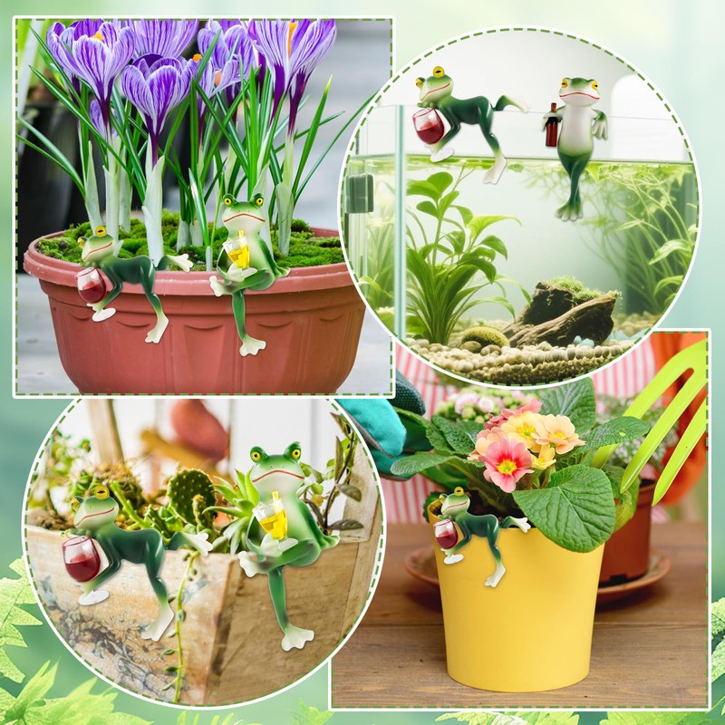 Znnhnn Hanging Frogs, Flower Pot, Hanging Frogs, Decorative Figures (Green-3)