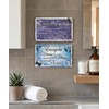 2 Piece Funny Bathroom Rules Wall Art, Rustic Wooden Hanging