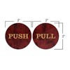 Push Pull Round Door Sign (Brushed Silver) 5 Pack