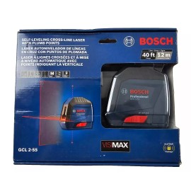 BOSCH GCL 2-55 VisiMax Red Self Leveling Cross-Line Laser Level 40ft/12m NEW