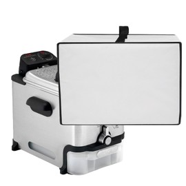 CouldyCasi Dust Cover for T-fal Deep Fryer Heavy Duty Heat-Resistant, Waterproof Nylon Fabric Protective Deep Fryer Cover Case Compatible with T-fal 3.5L Stainless Steel Deep Fryer (Grey)