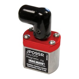 MAG-MATE JP095R On/Off Fixture Magnet, General Purpose Non-Flanged Magnetic Tool, Rare Earth Magnet with 95 lb. Lifting Capacity, 2.18" H x 0.85" W x 1.18" L, Silver/Red