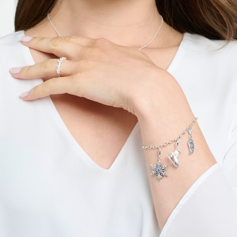 Thomas Sabo Phoenix Feather with Blue Stones 925 Sterling Silver