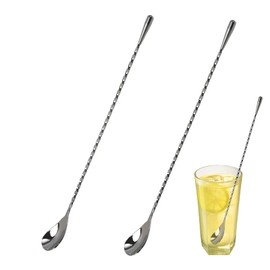 【2-Pack】 Cocktail Stirring Sticks - 30cm Reusable Bar Stirrers with Twisted Design | Drink Stirrers Dishwasher Safe & Durable Stainless Steel