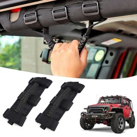 KARTONMOTOR 2 PCS Roll Bar Grab Handles,Grip Handle for Jeep Wrangler JK YJ TJ JL JKU JLU,Gladiator JT,1955-2024 UTV ATV,800D Nylon Hardware Handles Accessories