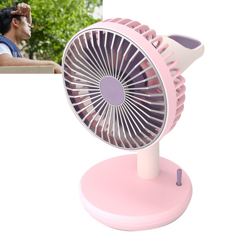 Desk Fan 3 Speed USB Charging Simple 1200mAh Quiet Portable