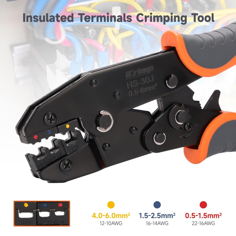 iCrimp Ratchet Crimping Tool Crimping Plier 0.5-6mm² Wire Terminal Crimper
