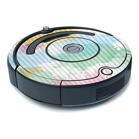 MightySkins Carbon Fiber Skin for iRobot Roomba 675 Minimal Coverage - Watercolor White | Protective, Durable Textured Carbon Fiber Finish | Easy to Apply, Remove, and Change Styles | Made in The USA