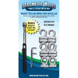 Magnetic Bliss Acoustical Tile Ceiling Hooks and Installation Tool