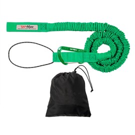 TowWhee - E-Bike/Adult Connect Strap Bike Bungee Tow Rope | MTB & Cycling Stretch Pull Strap | Compatible with Any Bicycle (Adult Green Connect Kit) - Made in The USA