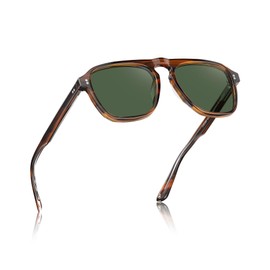 CARFIA Polarized Sunglasses for Men UV400 Protection - Classic Pilot Design Acetate Sun Glasses for Driving Fishing Outdoor CA5355