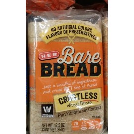 HEB Bare Bread Crustless Wheat Bread 12.5 Oz (Pack of 2)