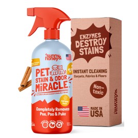 Sunny & Honey Pet Stain & Odor Miracle - Enzyme Cleaner for Dog Urine & Cat Pee - Pet Odor & Stain Remover Spray for Carpet, Mattress, Furniture - Dog Pee Spray & Carpet Cleaner (32 Fl Oz, Fall Spice)