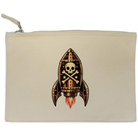 'Pirate Rocket ' Canvas Clutch Bag/Accessory Case (CL00040537)