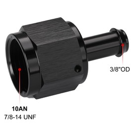 Podavelle 10AN Female to 3/8 Barb Hose Fitting Adapter Straight Swivel Aluminum Black 2PCS