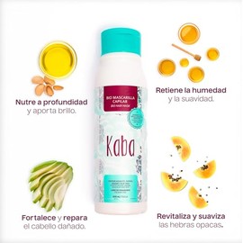 Kaba Bio Mascarilla Capilar para Estimular el Crecimiento y Prevenir la Caída del Cabello - Tratamiento para Cabello Maltratado y Seco - Hecho de Frut