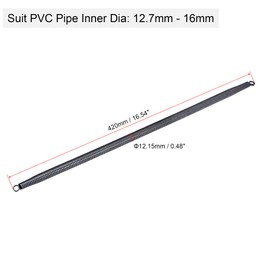 uxcell Spring Tube Bender, 12.15mm OD 420mm Length High-carbon Steel A-Type for 12.7-16mm ID PVC Pipe