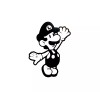 Paper-Luigi BLACK vinyl decal weatherproof dishwasher-saf