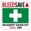 V Safety Incident Grab Kit - Call 999 - Square