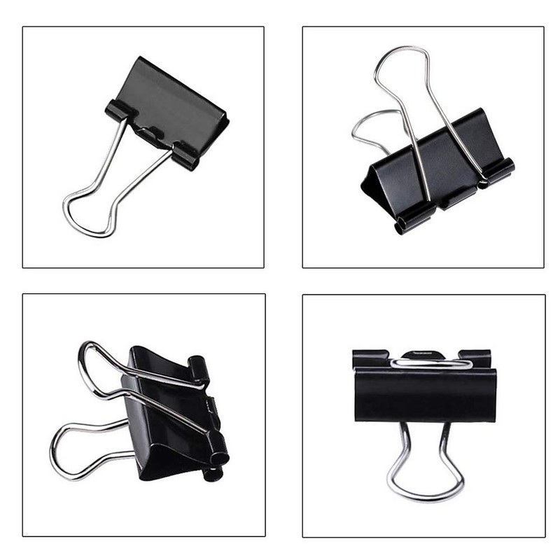 60 Pcs 25mm Mini Binder Clips, Black Metal Bulldog Clips,