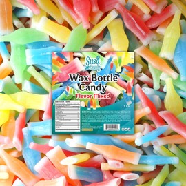 Nik-L-Nips Vintage Wax Bottle Candy Drinks, 1/2 Pound Bulk Candy Bag, Old School Candy, Assorted Flavored Syrup-Filled Wax Treats in Cherry, Orange, Lemon, Blue Raspberry, and Green Apple Flavors
