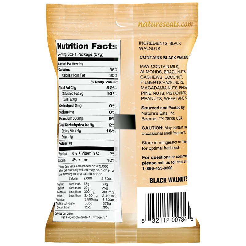 Nature's Eats Black Walnuts, 2 Ounce (Pack of 12)